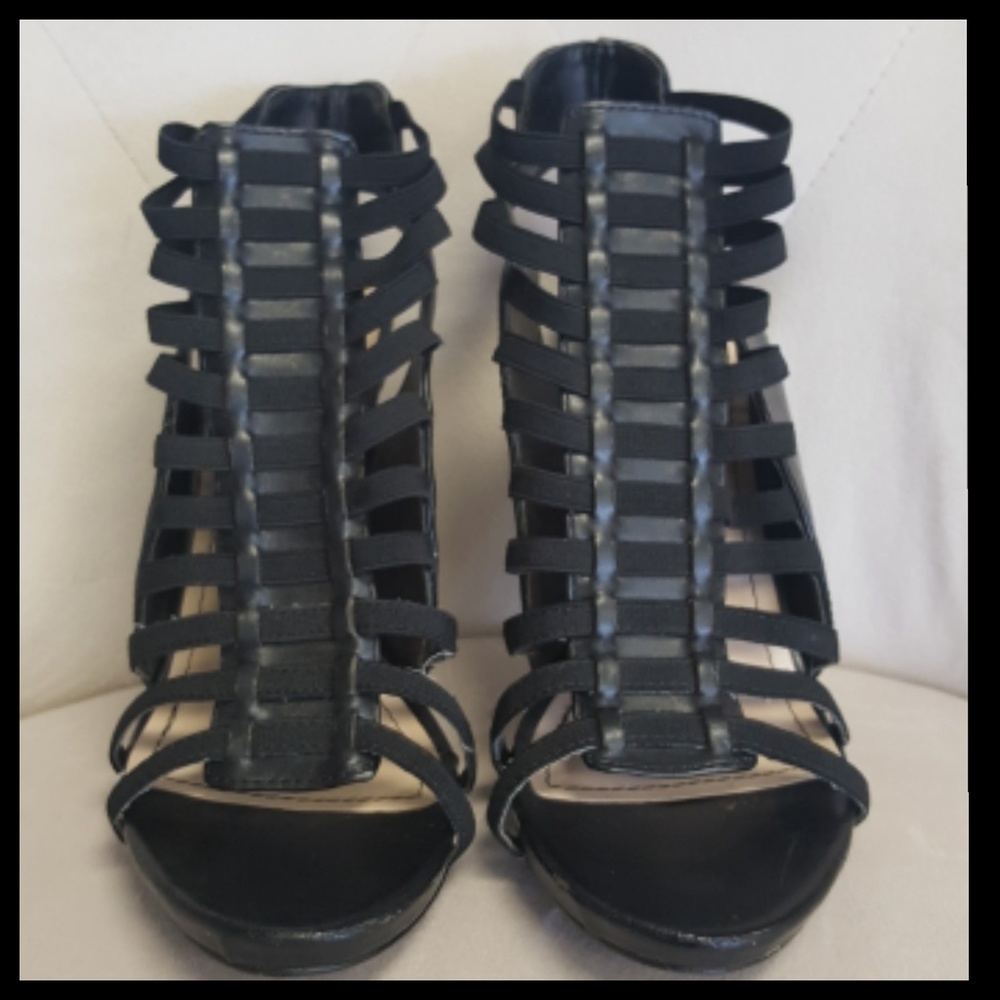 Black Cage Heels Size 6 Anne Michelle